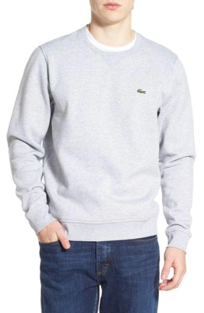 Lacoste Cotton-blend Brushed Fleece Sweatshirt In Grey