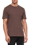 Allsaints Brace Tonic Slim Fit Crewneck T-shirt In Oxblood Marl