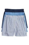 Polo Ralph Lauren 3-pack Woven Cotton Boxers In Rs/mp/cny