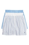 Polo Ralph Lauren Classic Fit Woven Boxers, Pack Of 3 In Madison Stripe / Raymond Plaid / White Skull Print