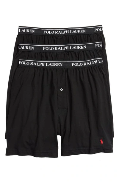 Polo Ralph Lauren 3-pack Cotton Boxers In Black