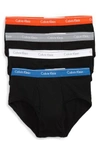 Calvin Klein Men's Classic Briefs 4-pack U4000 In Black W/ Oriole/ Stony/ White