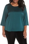 EILEEN FISHER STRETCH SILK TOP,F8SM-T4294X