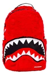 SPRAYGROUND FAUX FUR MONSTER SHARK BACKPACK - RED,B1155