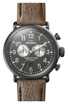 SHINOLA THE RUNWELL CHRONO LEATHER STRAP WATCH, 47MM,S0120109238