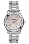 FERRAGAMO 1898 DIAMOND BRACELET WATCH, 40MM,SFDG00718