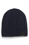 Canada Goose Cabled Merino Wool Toque Beanie In Blu