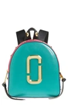 MARC JACOBS PACK SHOT BUTTONS LEATHER BACKPACK - GREEN,M0014313