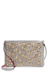 CHRISTIAN LOUBOUTIN LOUBICLUTCH STUDDED GLITTER CROSSBODY CLUTCH - METALLIC,3185273