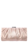 Nina Crystal Clasp Pleated Clutch - Beige In Champagne