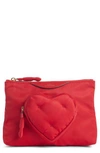 ANYA HINDMARCH CHUBBY HEART NYLON POUCH - RED,116534
