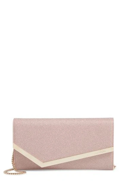 Jimmy Choo Emmie Fine Glitter Fabric Clutch Bag In Pink