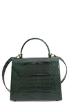 NANCY GONZALEZ MEDIUM LILY GENUINE CROCODILE CROSSBODY BAG - GREEN,CS175669-01