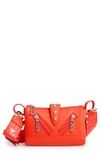 Kenzo Mini Kalifornia Leather Shoulder Bag In Medium Red