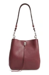 REBECCA MINKOFF DARREN DEERSKIN LEATHER SHOULDER BAG - RED,HF18EDND28