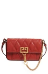 GIVENCHY MINI POCKET QUILTED CONVERTIBLE LEATHER BAG - BROWN,BB604DB08Z
