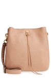 REBECCA MINKOFF DARREN DEERSKIN LEATHER SHOULDER BAG - BEIGE,HU18SDND28