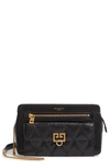 GIVENCHY DIAMOND QUILTED LEATHER CROSSBODY BAG - BLACK,BB5059B08Z