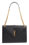 SAINT LAURENT LARGE ENVELOPE CALFSKIN SHOULDER BAG,600166BOW91