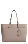 TORY BURCH ROBINSON LEATHER TOTE - GREY,46334