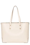 BURBERRY Embossed Crest Small Leather Tote,8007401