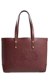 BURBERRY Embossed Crest Small Leather Tote,8007401