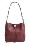 REBECCA MINKOFF SMALL DARREN DEERSKIN LEATHER FEED BAG - RED,HH17TDNE09