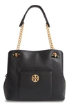TORY BURCH SMALL CHELSEA LEATHER TOTE - BLACK,50295