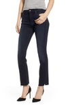 MOTHER THE RASCAL RAW HEM HIGH WAIST ANKLE SNIPPET JEANS,1854-104