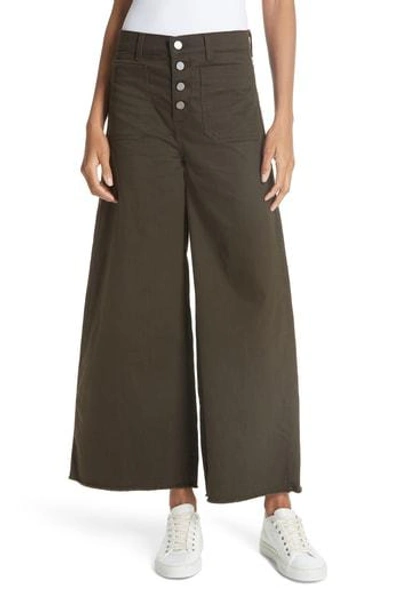 Elizabeth And James Carmine High Waist Wide Leg Crop Jeans In Combat