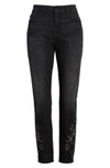 JEN7 EMBROIDERED ANKLE SKINNY JEANS,GS8202024E
