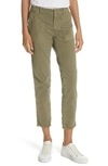 Nili Lotan Jenna Side Tape Crop Pants In Sage