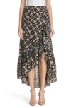 ULLA JOHNSON AILIE SILK BLEND HIGH/LOW SKIRT,FA180303