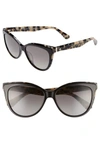 Kate Spade Daeshas 56mm Cat Eye Sunglasses - Black Havana Polar In Black Havana Polar