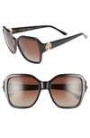 TORY BURCH REVA 56MM POLARIZED SQUARE SUNGLASSES,TY712556-YP