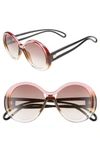 GIVENCHY 56MM ROUND SUNGLASSES - BROWN PEACH,GV7105GS