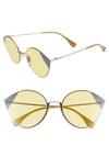 Fendi 60mm Cat Eye Sunglasses - Silver/ Gold