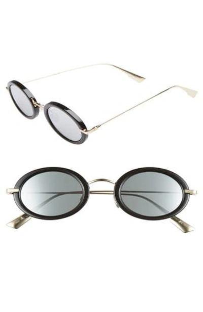 Dior Hypnotic2 46mm Round Sunglasses - Black Gold/ Grey Silver