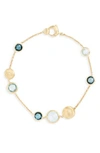 Marco Bicego 18k Gold Jaipur London Blue Topaz Station Bracelet In Yellow Gold/ Swiss Blue Topaz