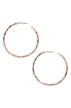 Argento Vivo Medium Hammered Hoop Earrings In Rose Gold