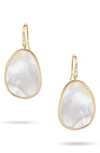 MARCO BICEGO LUNARIA MOTHER OF PEARL DROP EARRINGS,OB1343-AB MPW Y