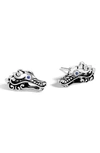 John Hardy Sterling Silver Legends Naga Stud Earrings With Blue Sapphire In Silver/ Blue Sapphire