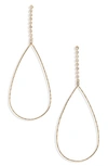 Panacea Hammered Teardrop Earrings In Gold