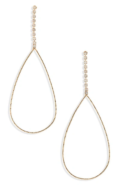 Panacea Hammered Teardrop Earrings In Gold