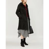 BURBERRY WOMENS BLACK CHECK THESTFORD BELTED SHEARLING COAT