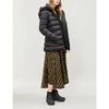 BURBERRY WATER RESISTANT WOMENS BLACK CHECK LIMEHOUSE HOODED SHELL-DOWN PUFFER COAT