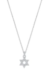 Swarovski Silver-tone Pave Star Of David 16-1/2" Pendant Necklace In Crystal