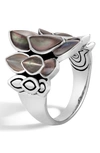 JOHN HARDY LEGENDS NAGA MOTHER-OF-PEARL SADDLE RING,RBS601235GMOPX6