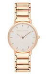 Rebecca Minkoff Women's Major Rose Gold-tone Stainless Steel Bracelet Watch 35mm In Rose Gold/ Grey / Rose Gold