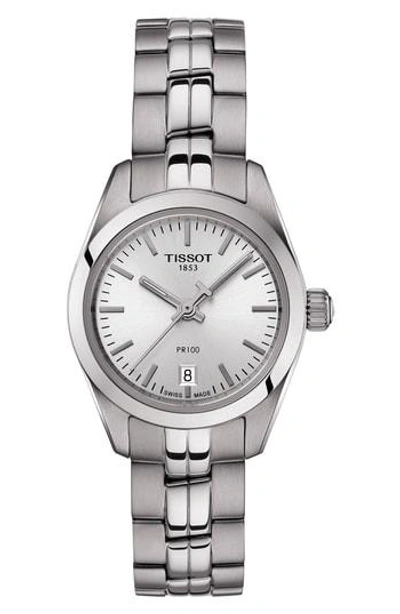 Tissot Pr 100 Lady Small Bracelet Watch, 25mm In Grey/ Silver